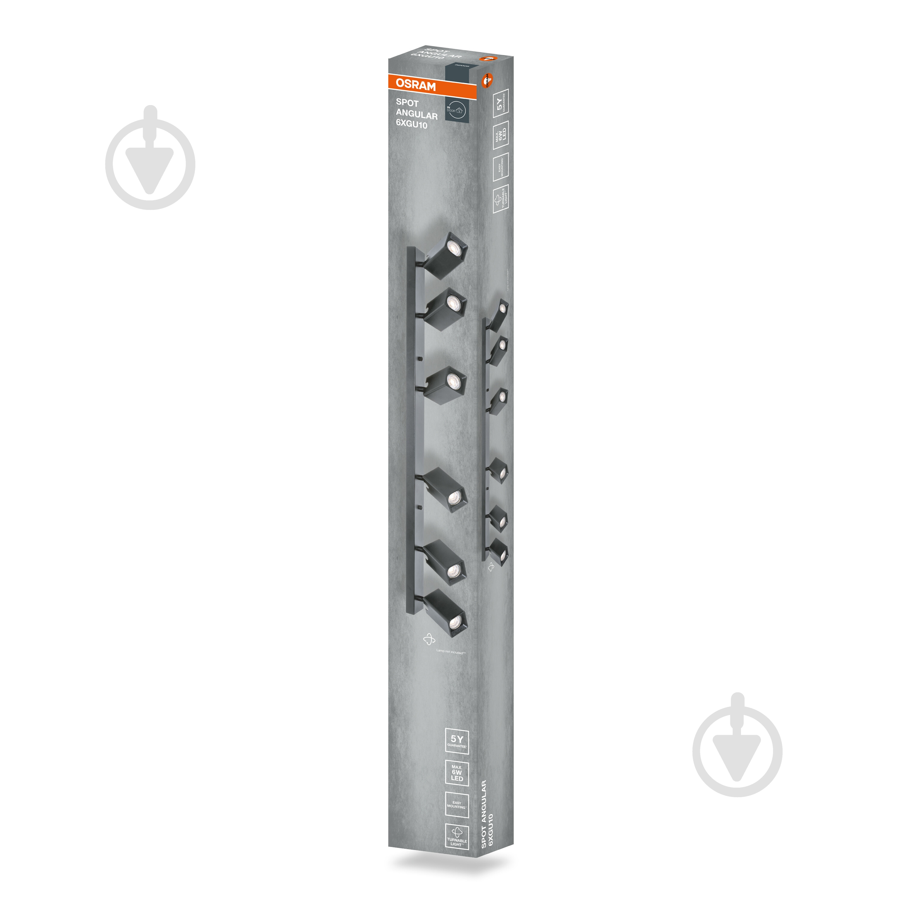 Спот Osram Angular 6xGU10 чорний - фото 2 Спот Osram Angular 6xGU10 чорний - фото 2