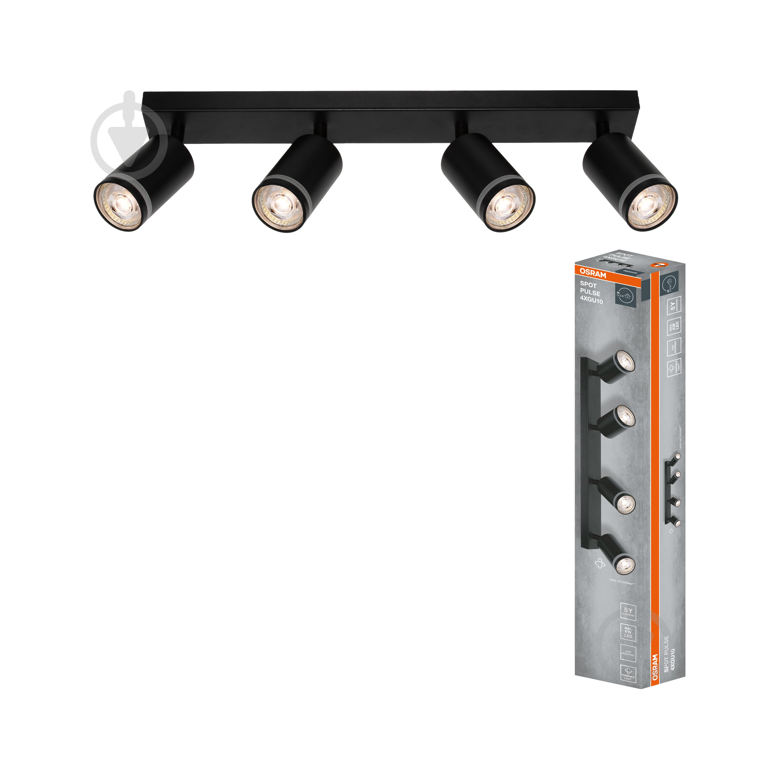 Спот Osram 4xGU10 чорний LED Spot pulse 4 BK - фото 1