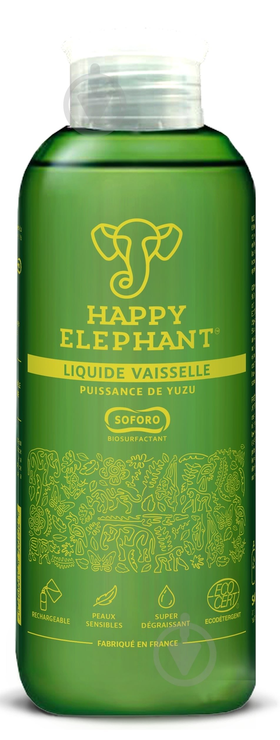 Гель для ручного миття посуду Happy Elephant з ароматом юзу 0,45 л - фото 1