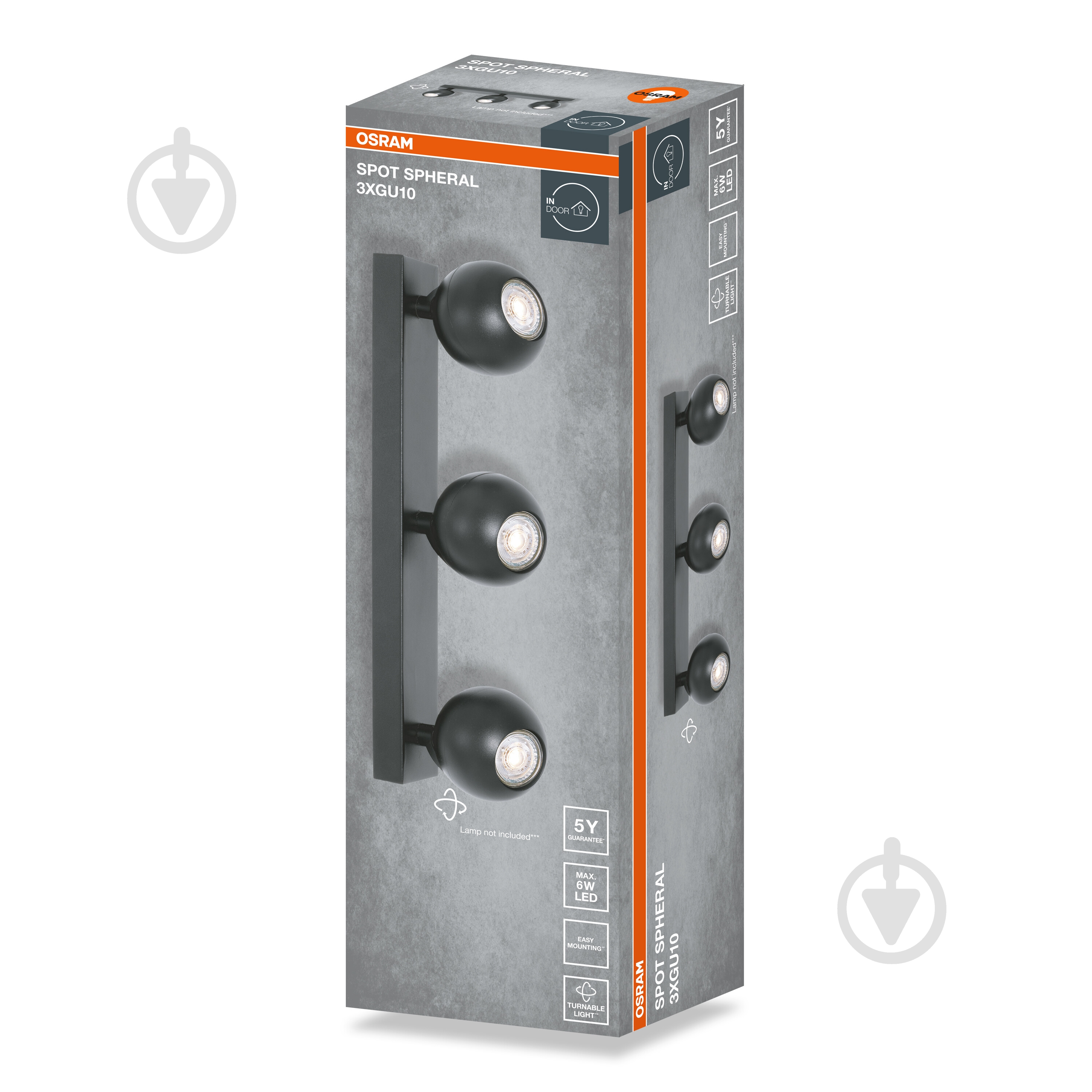 Спот Osram Spheral 3xGU10 черный - фото 2