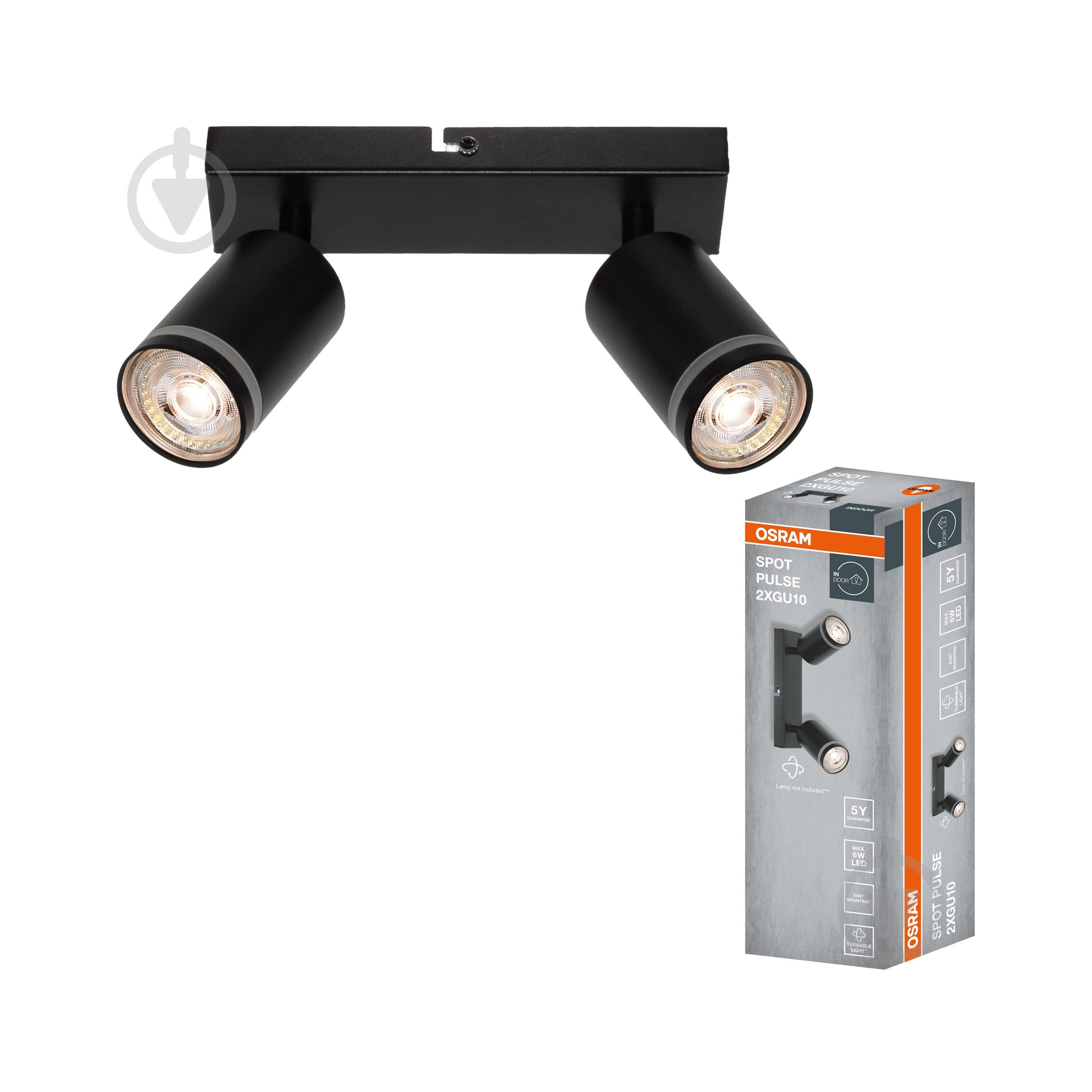 Спот Osram 2xGU10 черный LED Spot pulse 2 BK - фото 1