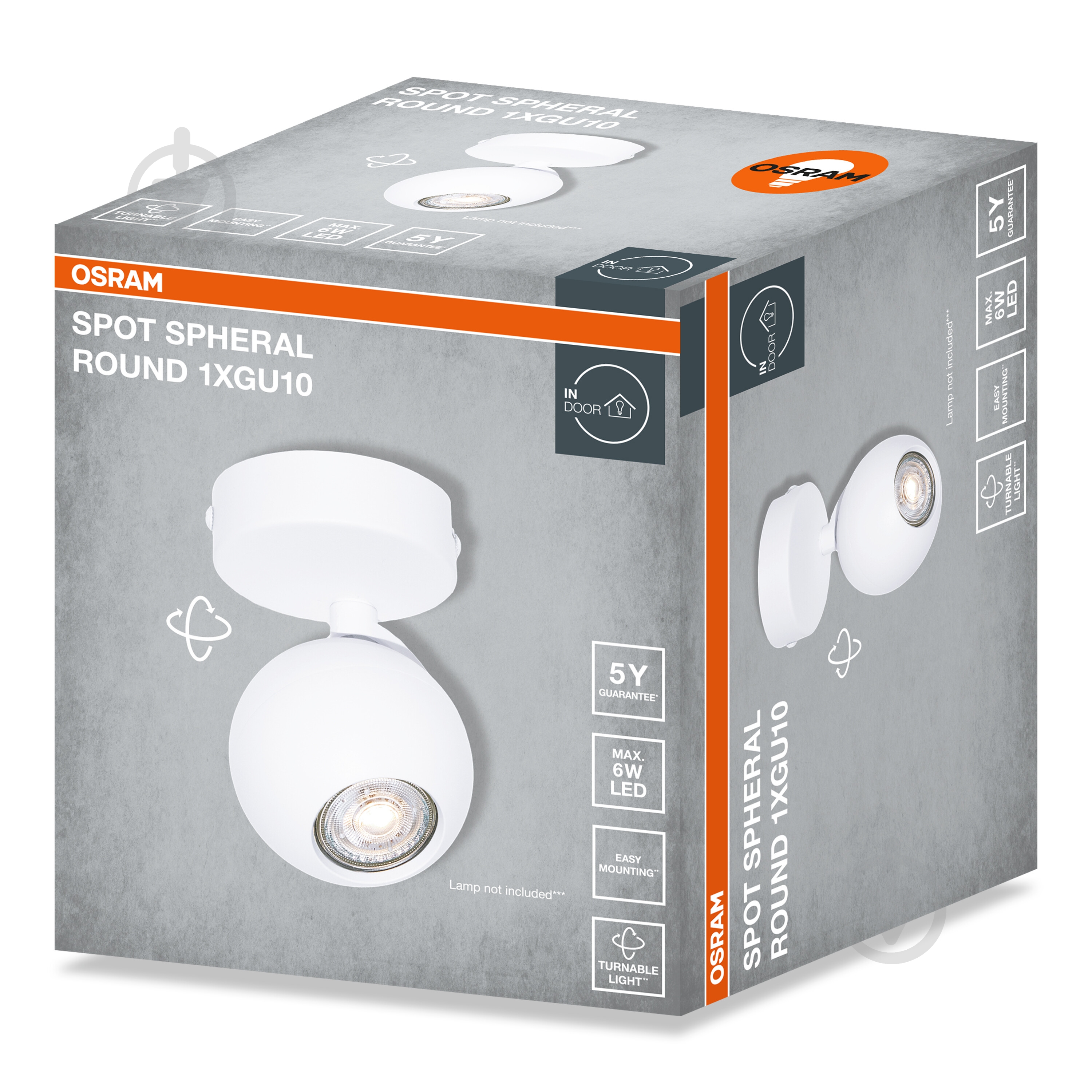 Спот Osram Spheral 1xGU10 білий - фото 2 Спот Osram Spheral 1xGU10 білий - фото 2