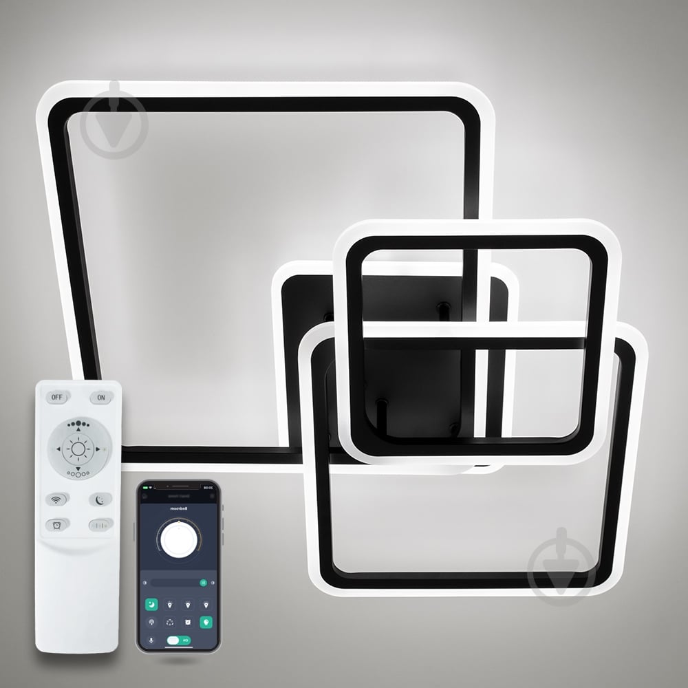 Люстра світлодіодна Luminaria 90 Вт LED-модуль чорний SONNE 90W 4S BLACK - фото 1