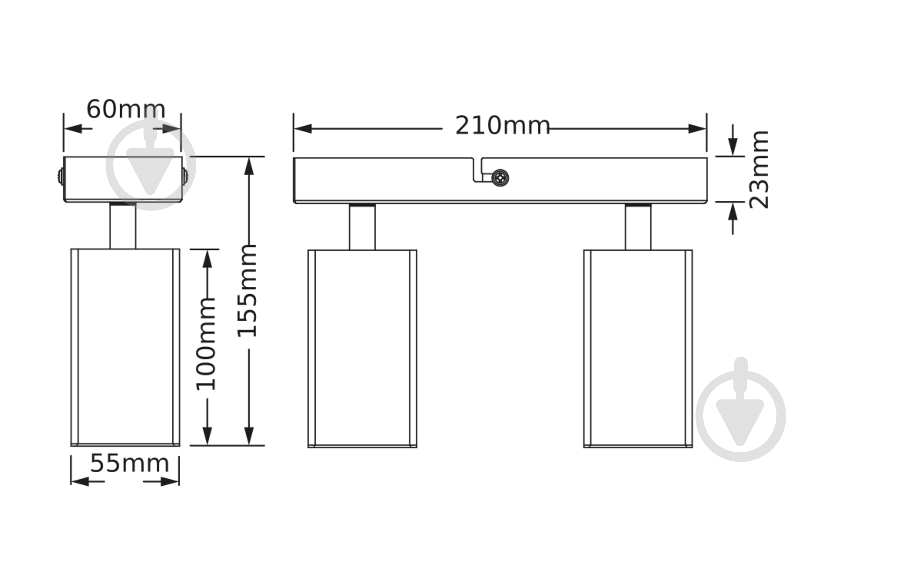 Спот Osram Angular 2xGU10 черный - фото 3