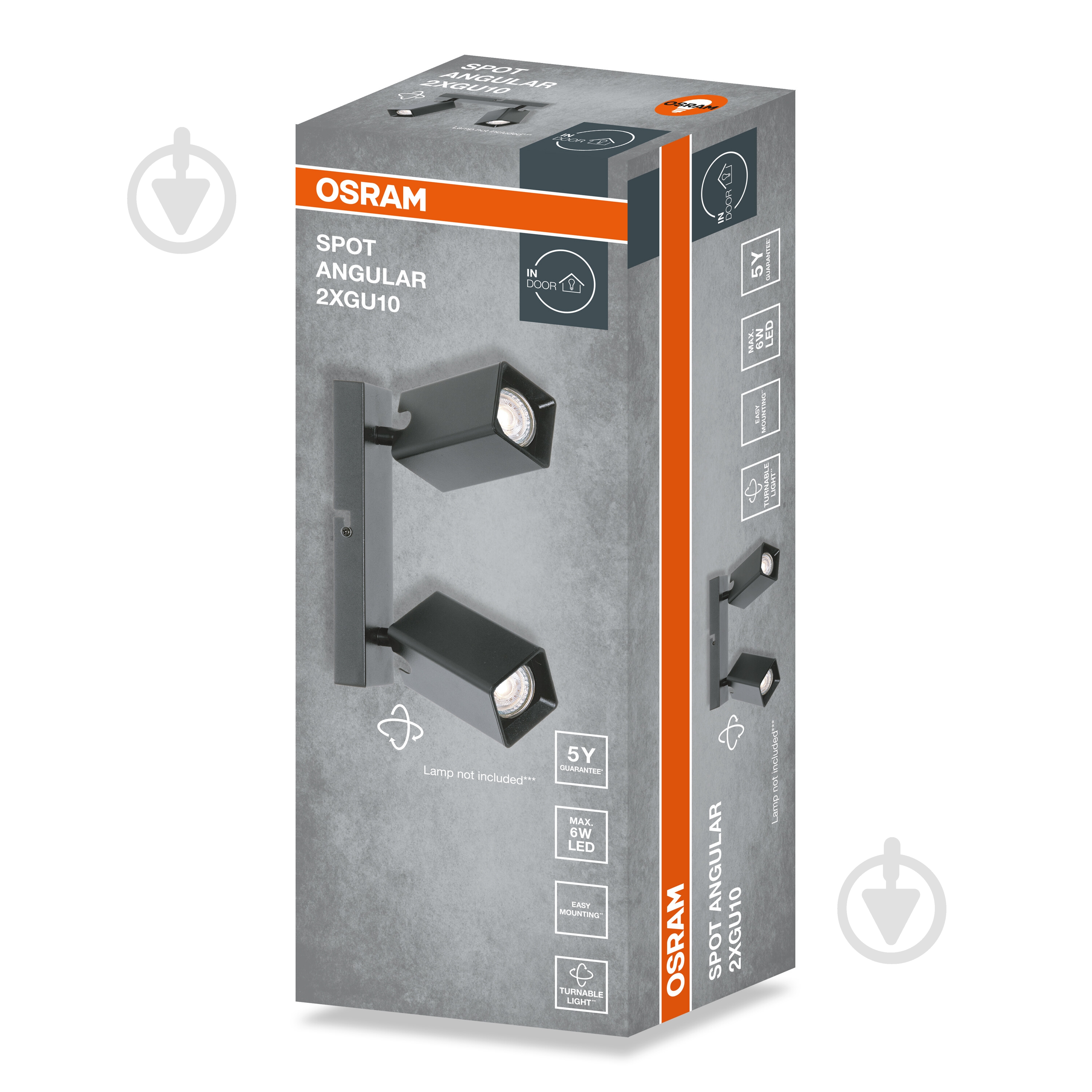 Спот Osram Angular 2xGU10 черный - фото 2