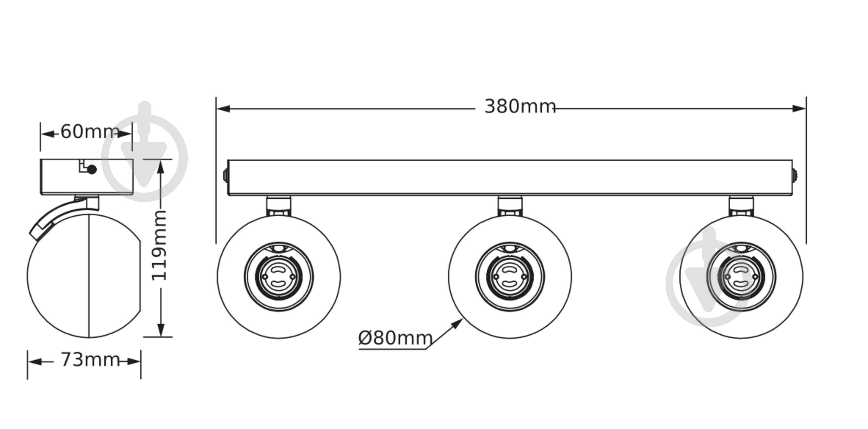 Спот Osram Spheral 3xGU10 белый - фото 3