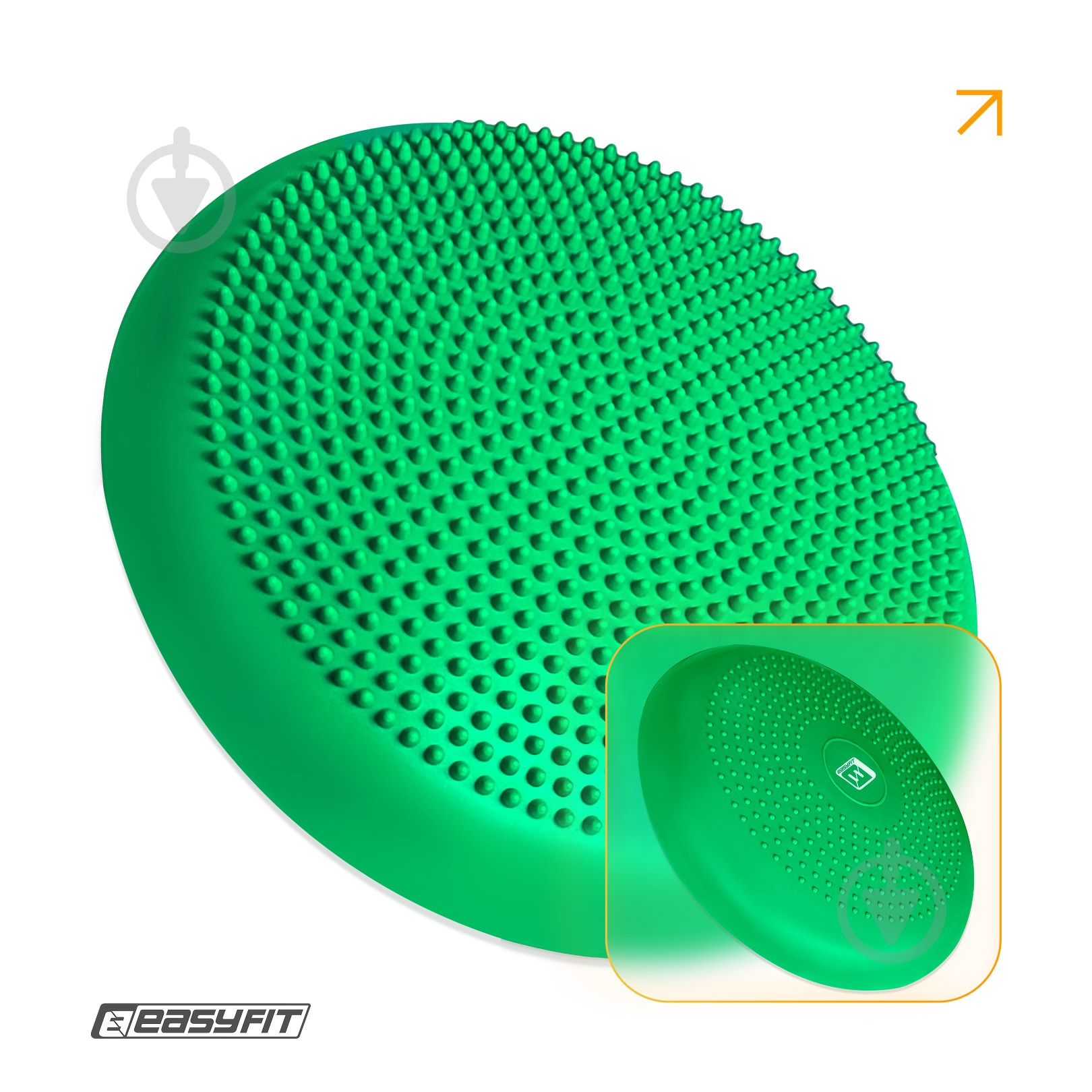 Подушка EasyFit балансировочная массажная 33 см зеленая EF-1840 - фото 2
