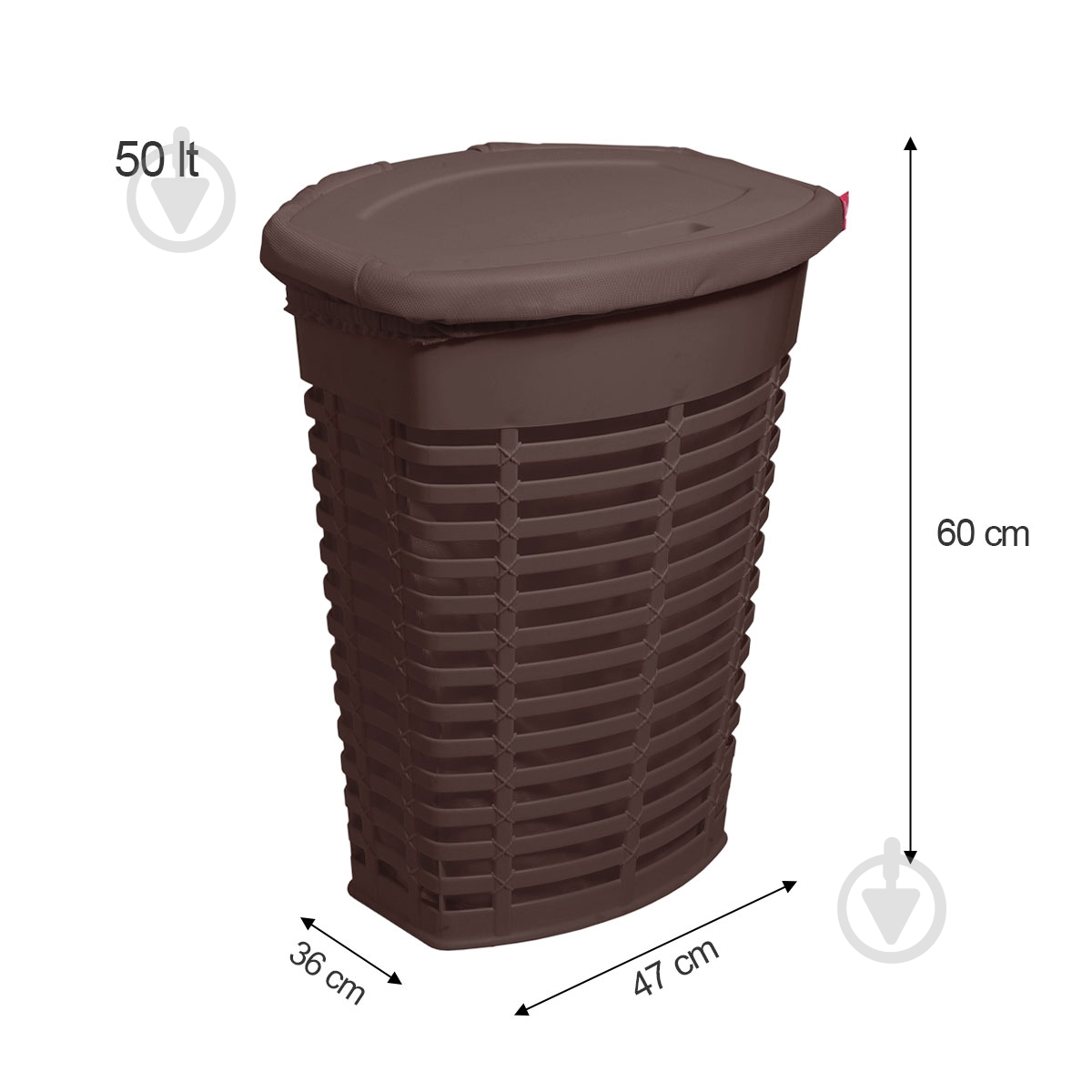 Корзина для белья PRIMANOVA Palm 50 л коричневая - фото 2 Корзина для белья PRIMANOVA Palm 50 л коричневая - фото 2