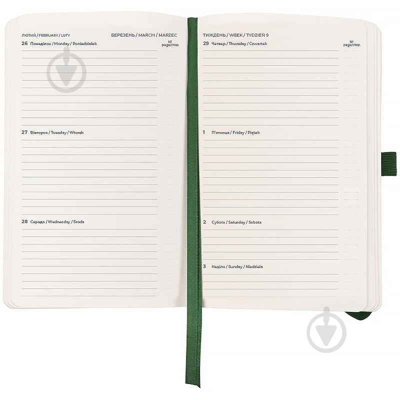 Щотижневик датований Partner Soft Skin Axent A5 2026 8509-26-23-A темно-зелений - фото 3