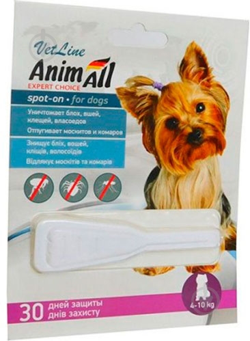 Краплі AnimAll спот он для собак 4-10 кг шт. 2 мл - фото 1