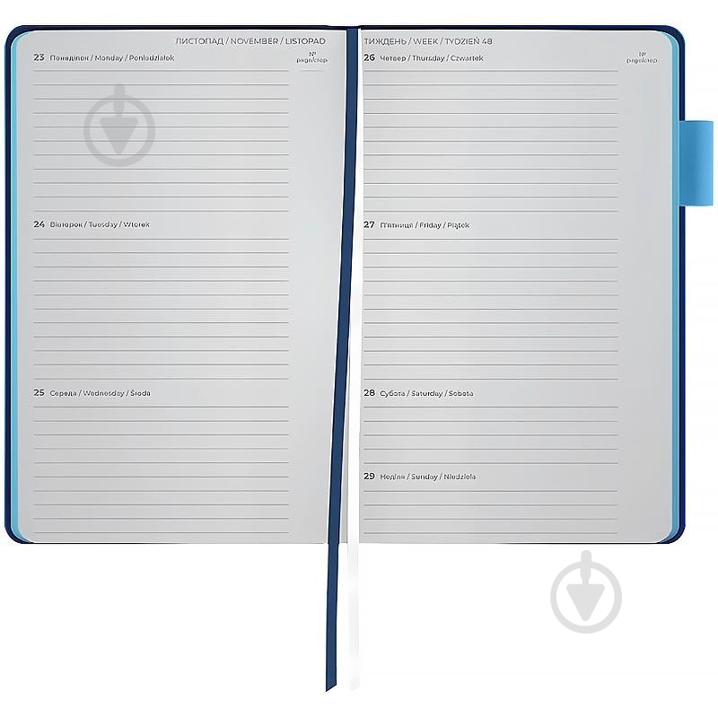 Еженедельник датированный Partner Soft Muse Axent A5 2026 8527-26-3-A синий - фото 3