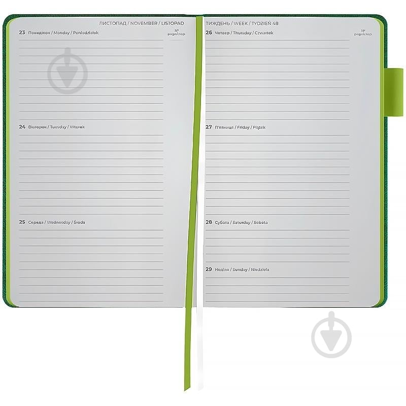 Щотижневик датований Partner Soft Muse Axent A5 2026 8527-26-2-A зелений - фото 3 Щотижневик датований Partner Soft Muse Axent A5 2026 8527-26-2-A зелений - фото 3