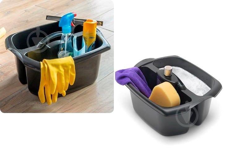 Ведро для швабры Supretto двухсекционное (7477) 9 л черный - фото 3 Ведро для швабры Supretto двухсекционное (7477) 9 л черный - фото 3