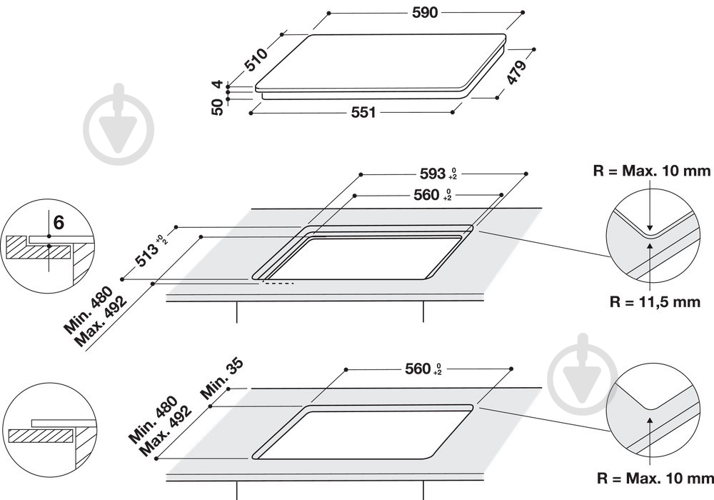 Варочная поверхность индукционная Whirlpool WSQ7360NE - фото 4 Варочная поверхность индукционная Whirlpool WSQ7360NE - фото 4