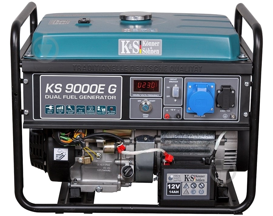 Генератор комбінований Konner&Sohnen 6 кВт / 6,5 кВт 230 В KS 9000E G - фото 2