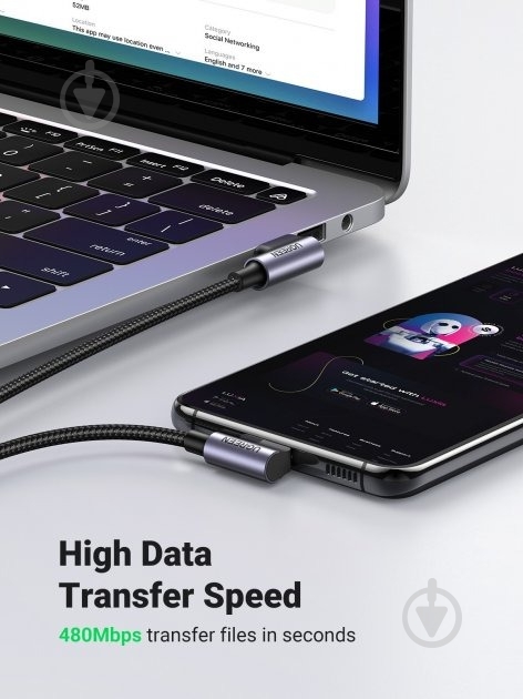 Кабель UGREEN 0,5 м черный (20855) - фото 6