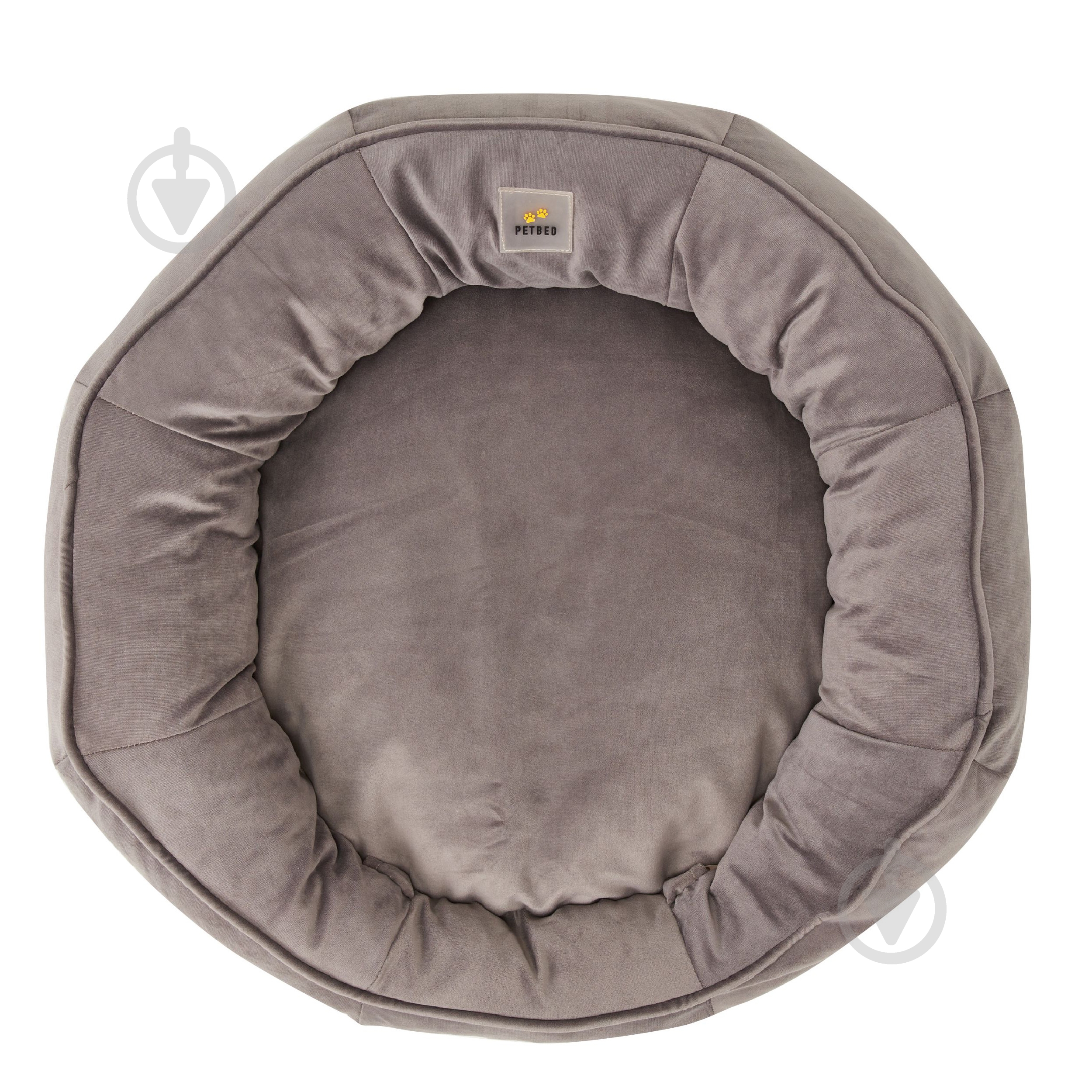 Лежак PETBED Бублик S 55х55 см h-16 см велюр темно-серый - фото 4
