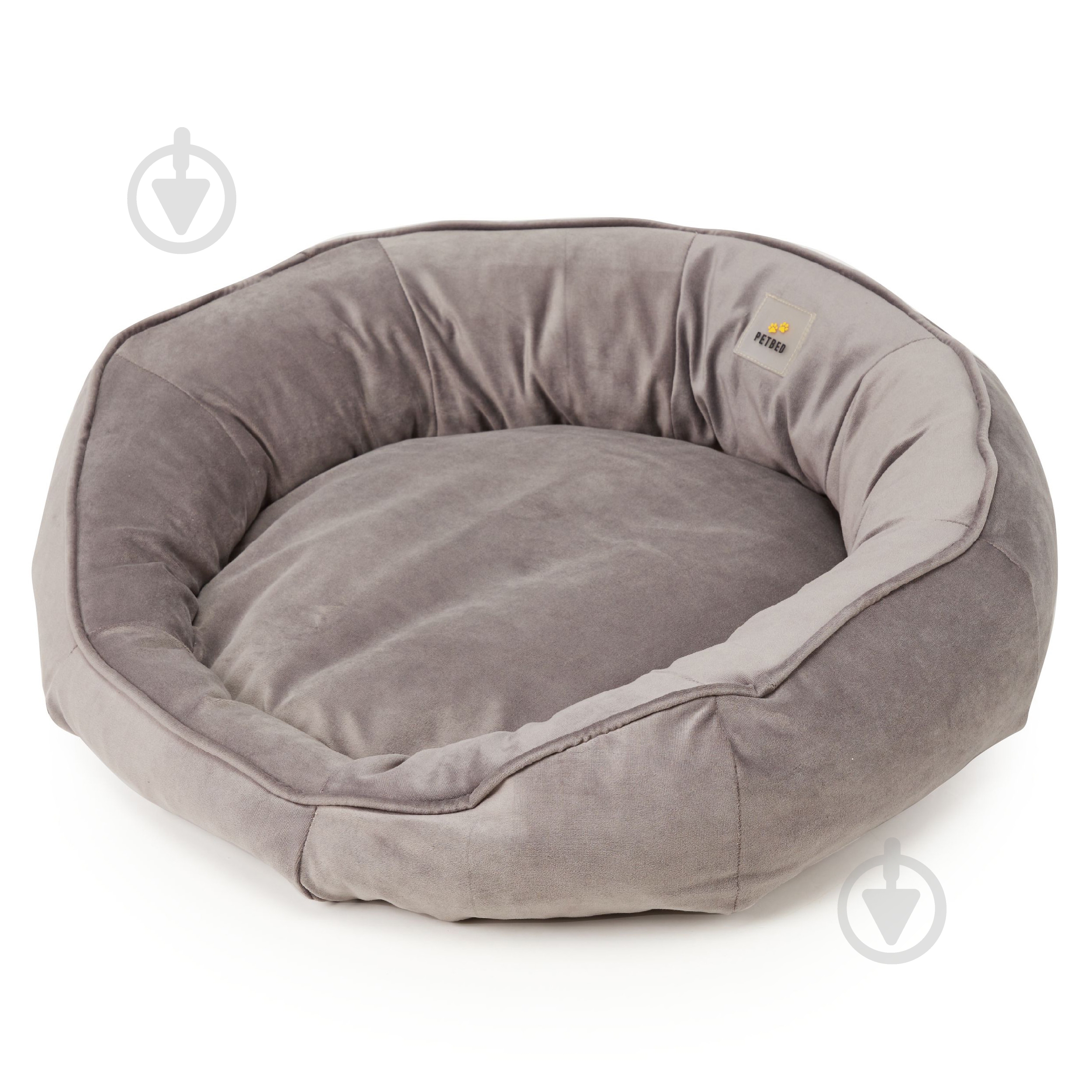 Лежак PETBED Бублик S 55х55 см h-16 см велюр темно-серый - фото 3