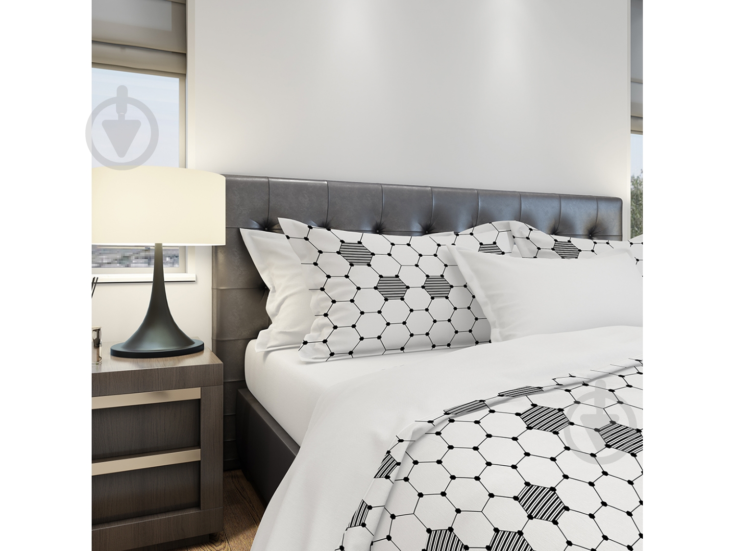 Простынь Соты 220x240 см белый с принтом Талариа - фото 1 Простынь Соты 220x240 см белый с принтом Талариа - фото 1