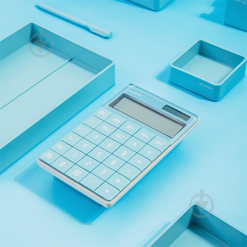 Калькулятор NS041 голубой Nusign Deli - фото 2