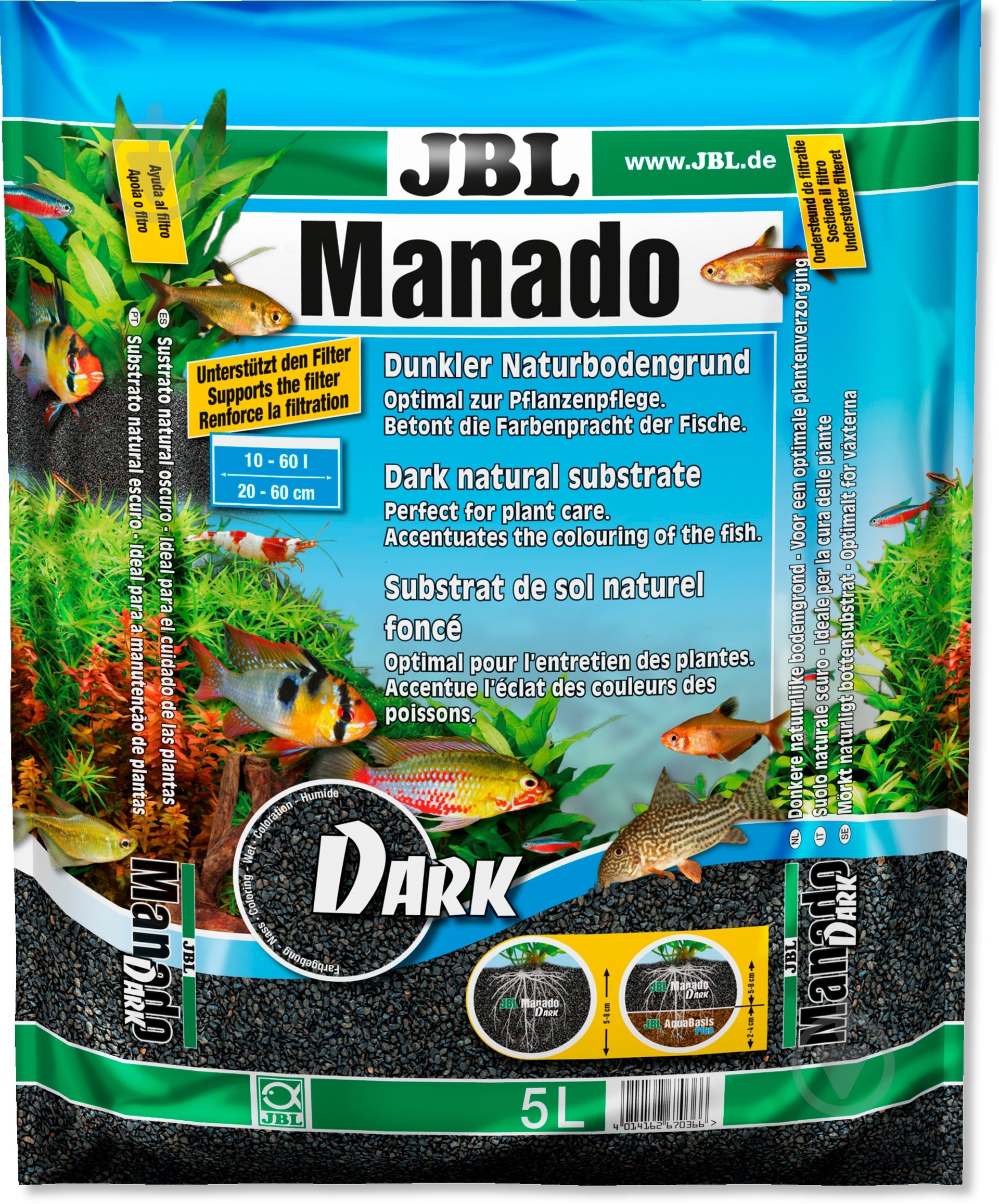 Грунт для аквариума JBL Манадо дарк 5 л - фото 1