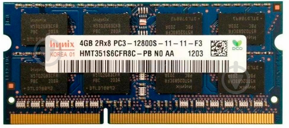 Оперативная память Hynix SODIMM DDR3 4 GB (1x4GB) 1600 MHz (HMT351S6CFR8C-PBN0 / HMT451S6AFR) - фото 1