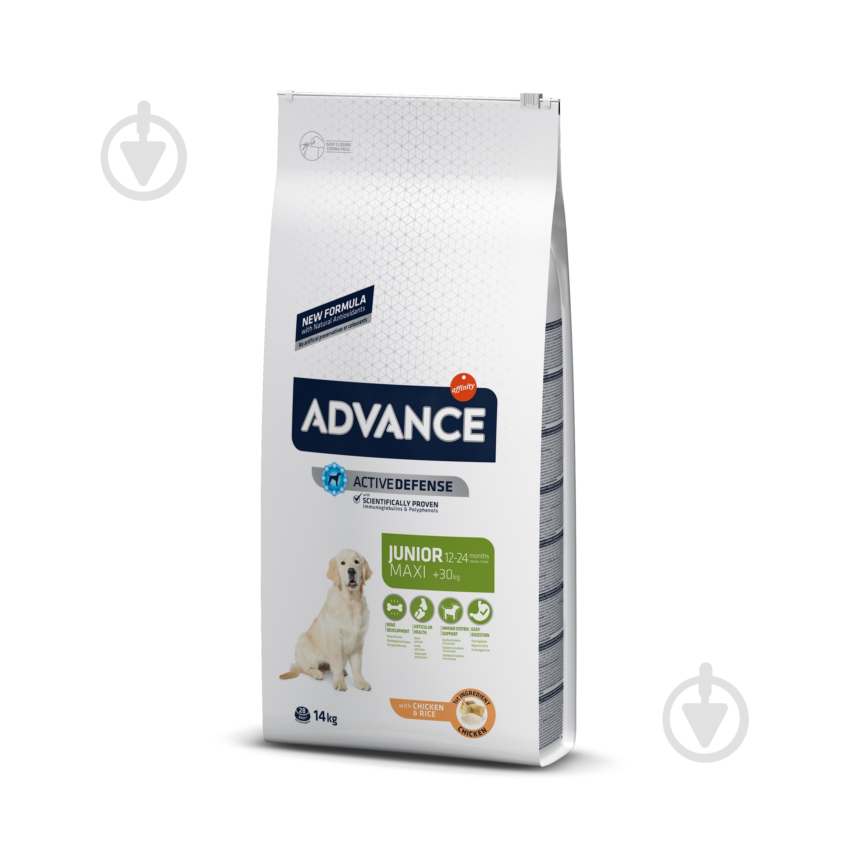 Корм для гигантских пород Advance Dog Maxi Junior 14 кг (курица, рис) 14 кг - фото 1 Корм для гигантских пород Advance Dog Maxi Junior 14 кг (курица, рис) 14 кг - фото 1