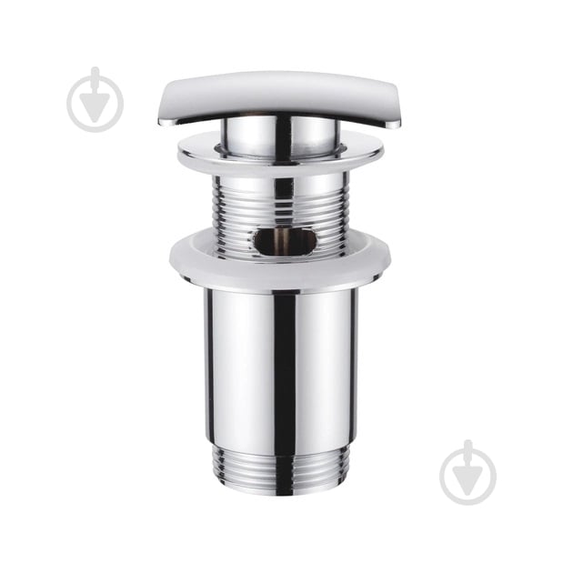 Донный клапан Invena для умывальника с переливом хром квадрат Click-clack SC-B1-140 - фото 1