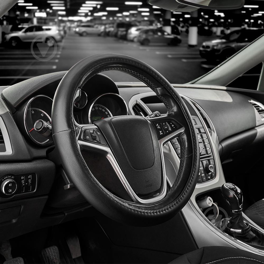 Чехол на руль CarLife SW140M черный - фото 4