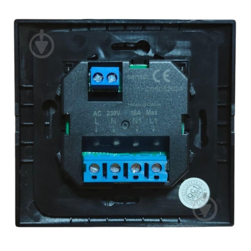 Терморегулятор для теплої підлоги Castle AC308H чорний глянець - фото 4 Терморегулятор для теплої підлоги Castle AC308H чорний глянець - фото 4