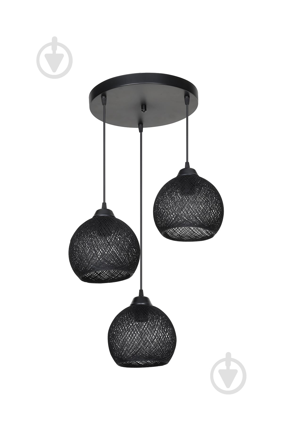 Подвес Luna Yumak Round 3x60 Вт /E27 черный MDL.4287 - фото 1