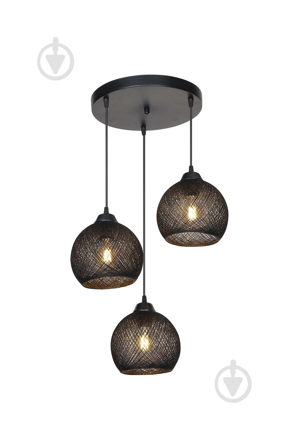 Подвес Luna Yumak Round 3x60 Вт /E27 черный MDL.4287 - фото 2