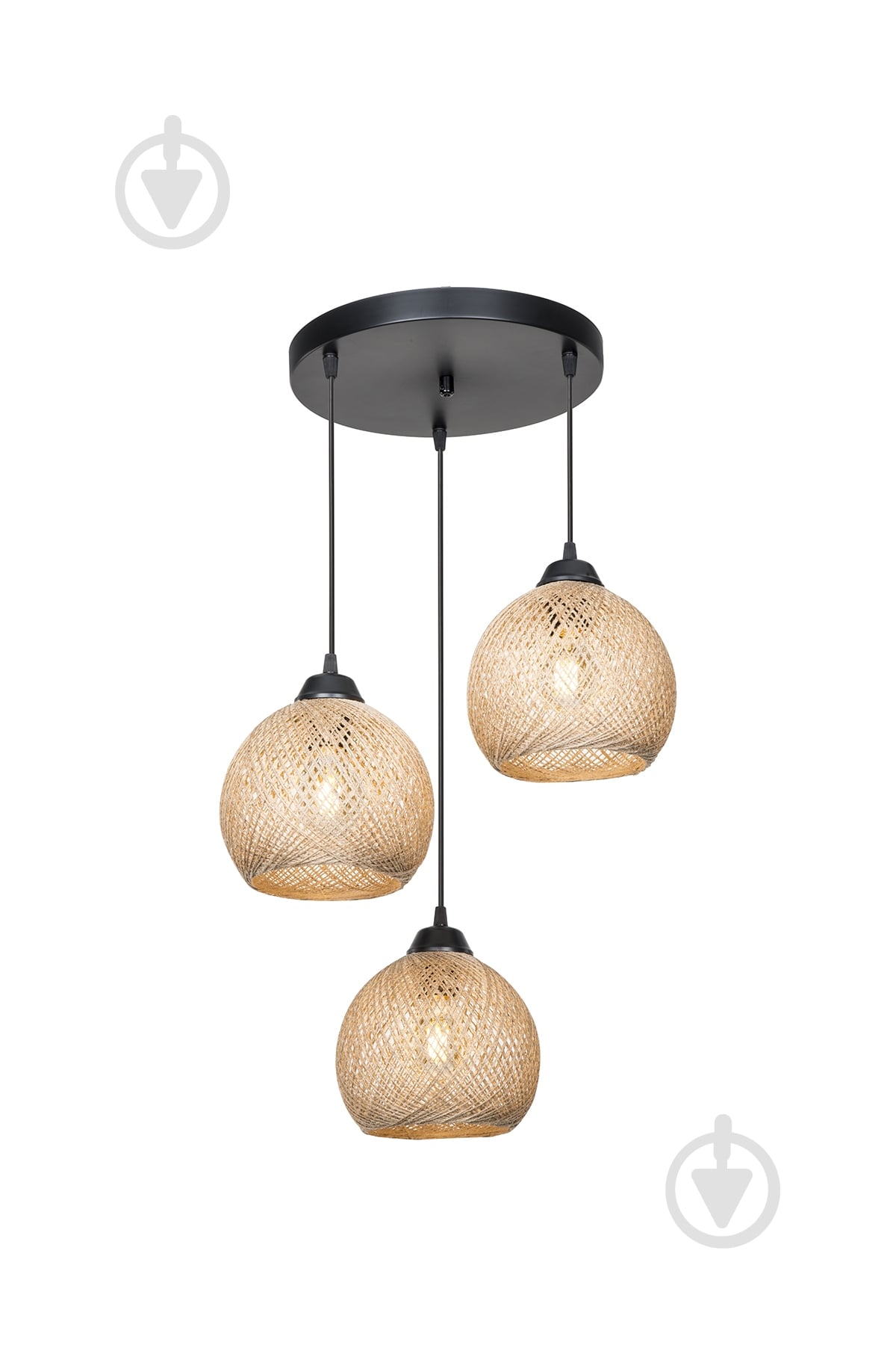 Подвес Luna Yumak Round 3x60 Вт /Е27 черный/кофе MDL.4289 - фото 2