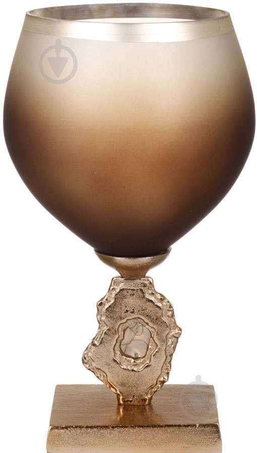 Ваза стеклянная PANACHE 26x36 см 36 см золотая 30653 - фото 1 Ваза стеклянная PANACHE 26x36 см 36 см золотая 30653 - фото 1