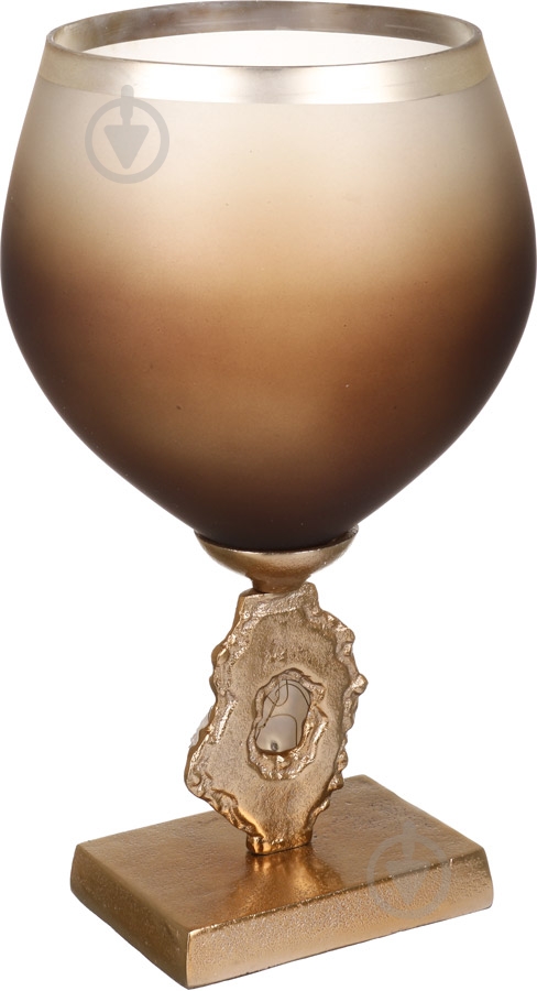 Ваза стеклянная PANACHE 26x36 см 36 см золотая 30653 - фото 2 Ваза стеклянная PANACHE 26x36 см 36 см золотая 30653 - фото 2