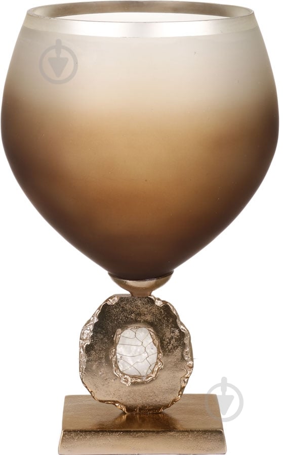 Ваза стеклянная PANACHE 29x46 см 46 см золотая 30654 - фото 1