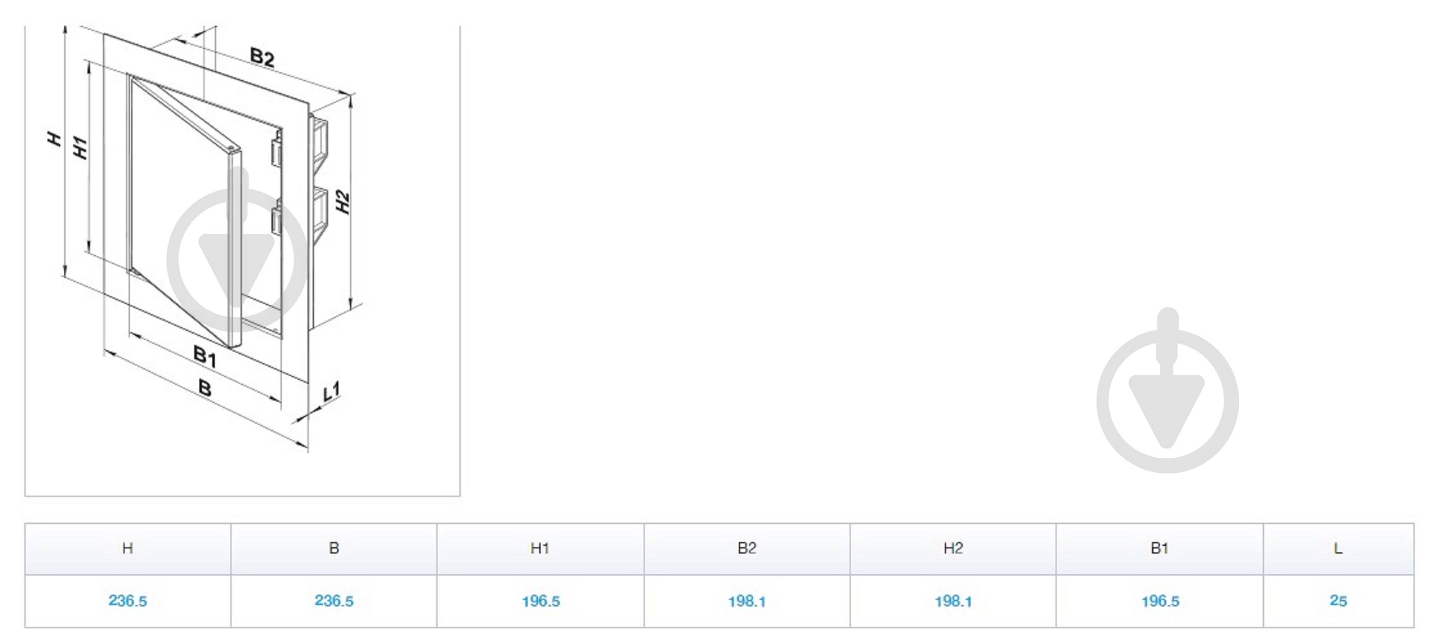 Дверцы ревизионные Вентс металлические ДМЗ 20x20 см - фото 4