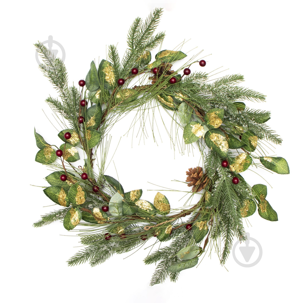Венок рождественский Девилон с ягодками d300 мм - фото 1