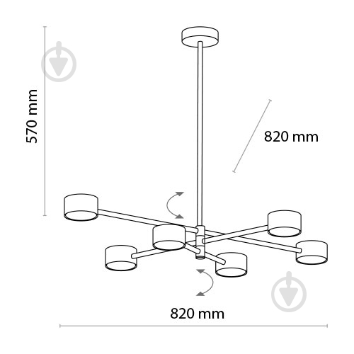 Люстра TK Lighting Dora 6x35 Вт GX53 черный 6418 - фото 2
