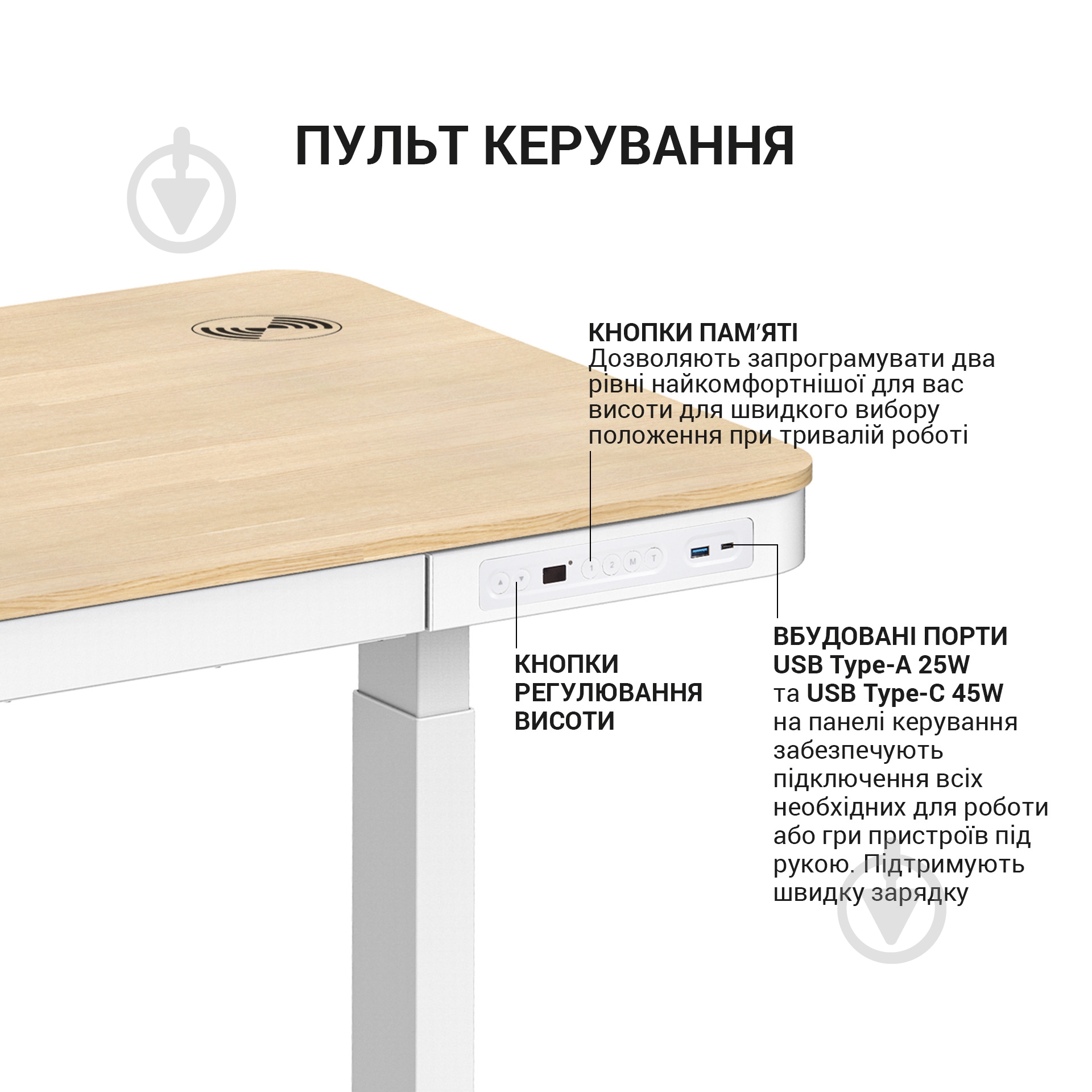 Стіл комп'ютерний OfficePro ODE111WW білий - фото 8