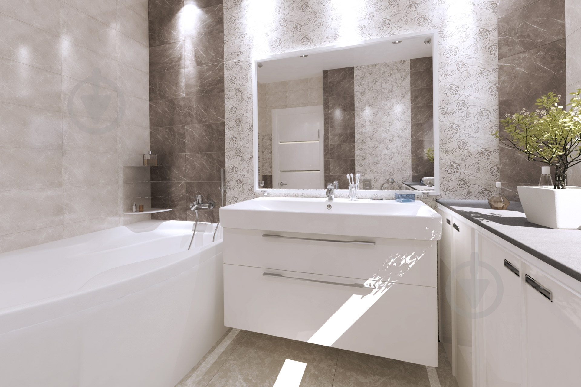 Декор Golden Tile Constanta beige 4М1301 25x40 см - фото 5