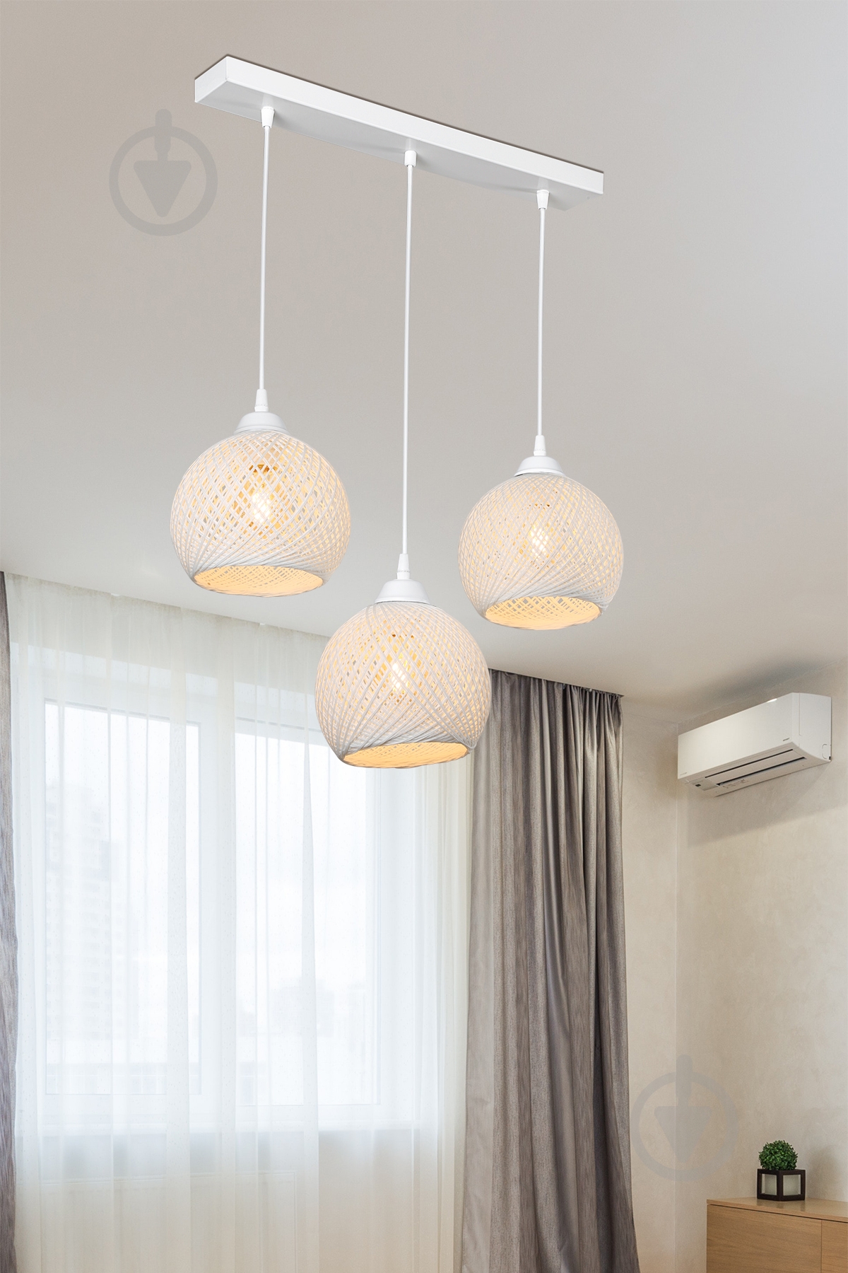 Подвес Luna Yumak Line 3x60 Вт Е27 белый MDL.4750 - фото 3