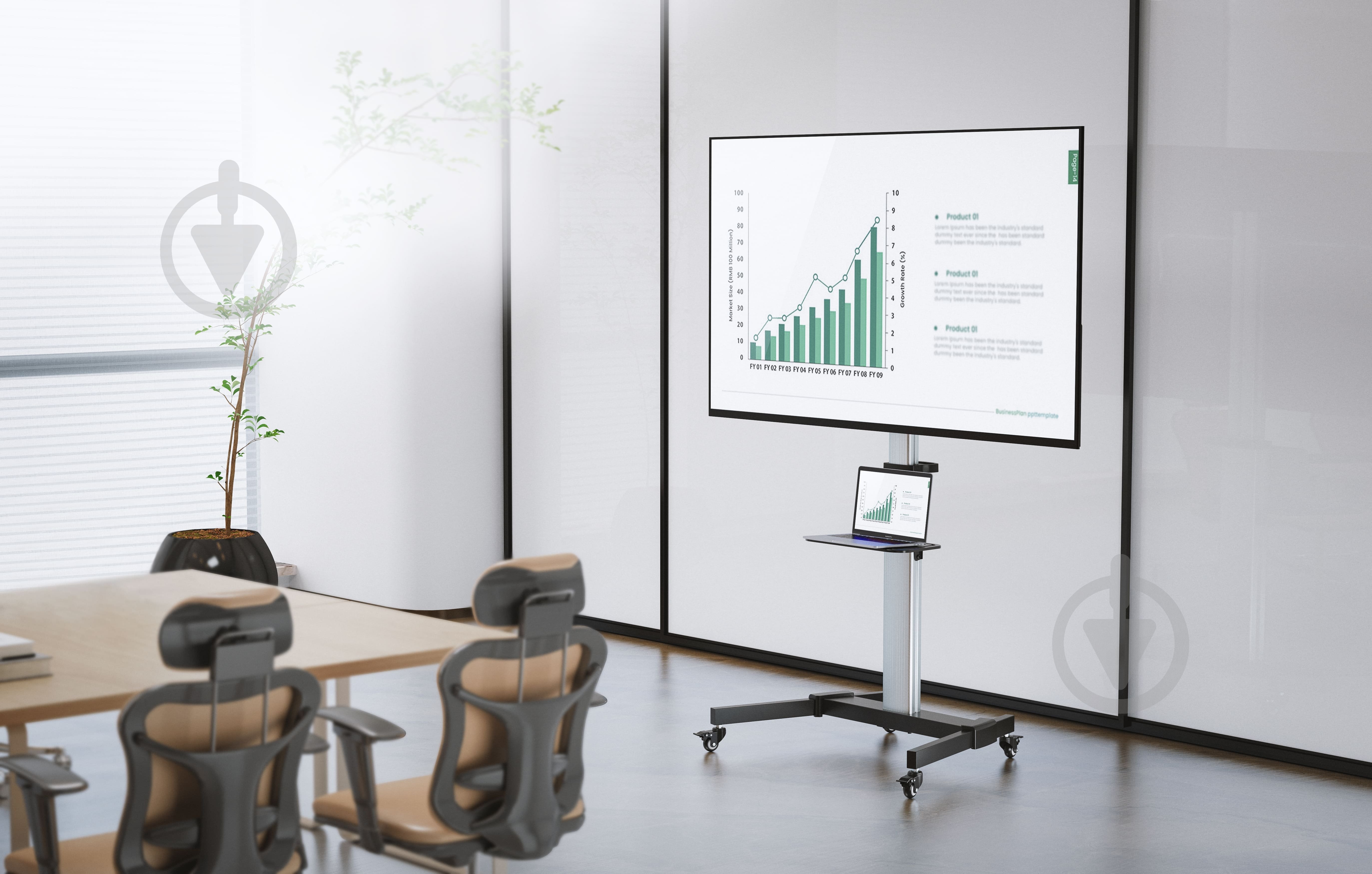 Подставка для ТВ OfficePro 848x1420x610 мм серый - фото 13