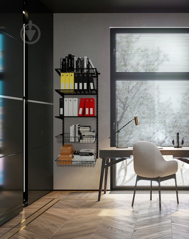 Стойка к гардеробной системе Kolchuga 1000 мм BLACK EDITION с двойной перфорацией черный - фото 15