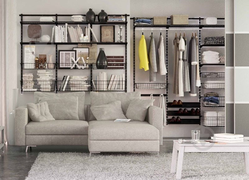 Стойка к гардеробной системе Kolchuga 1000 мм BLACK EDITION с двойной перфорацией черный - фото 14