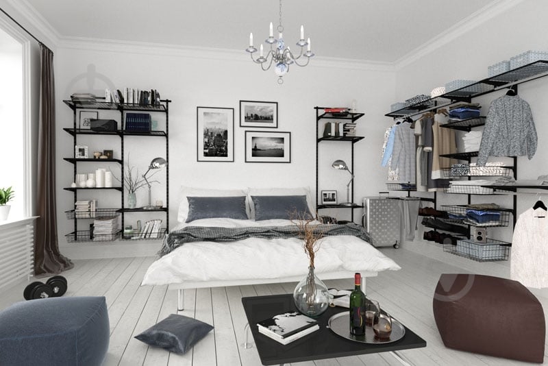 Стойка к гардеробной системе Kolchuga 1000 мм BLACK EDITION с двойной перфорацией черный - фото 8