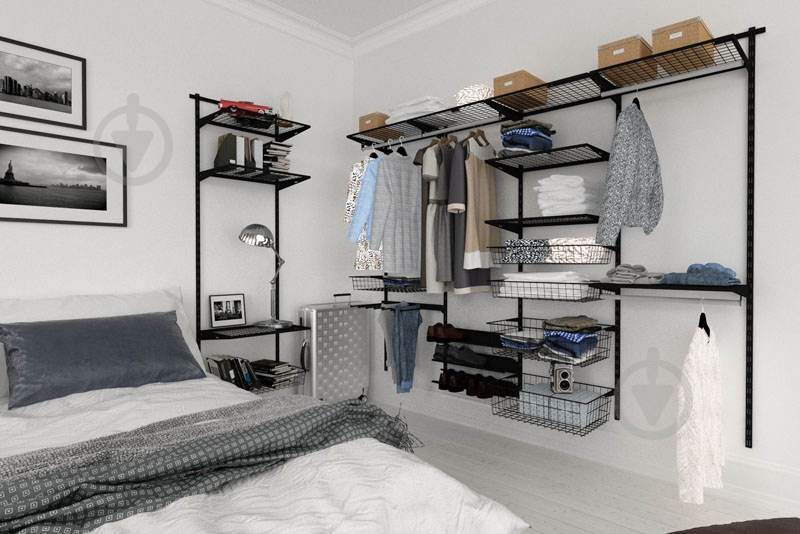 Стойка к гардеробной системе Kolchuga 1000 мм BLACK EDITION с двойной перфорацией черный - фото 10