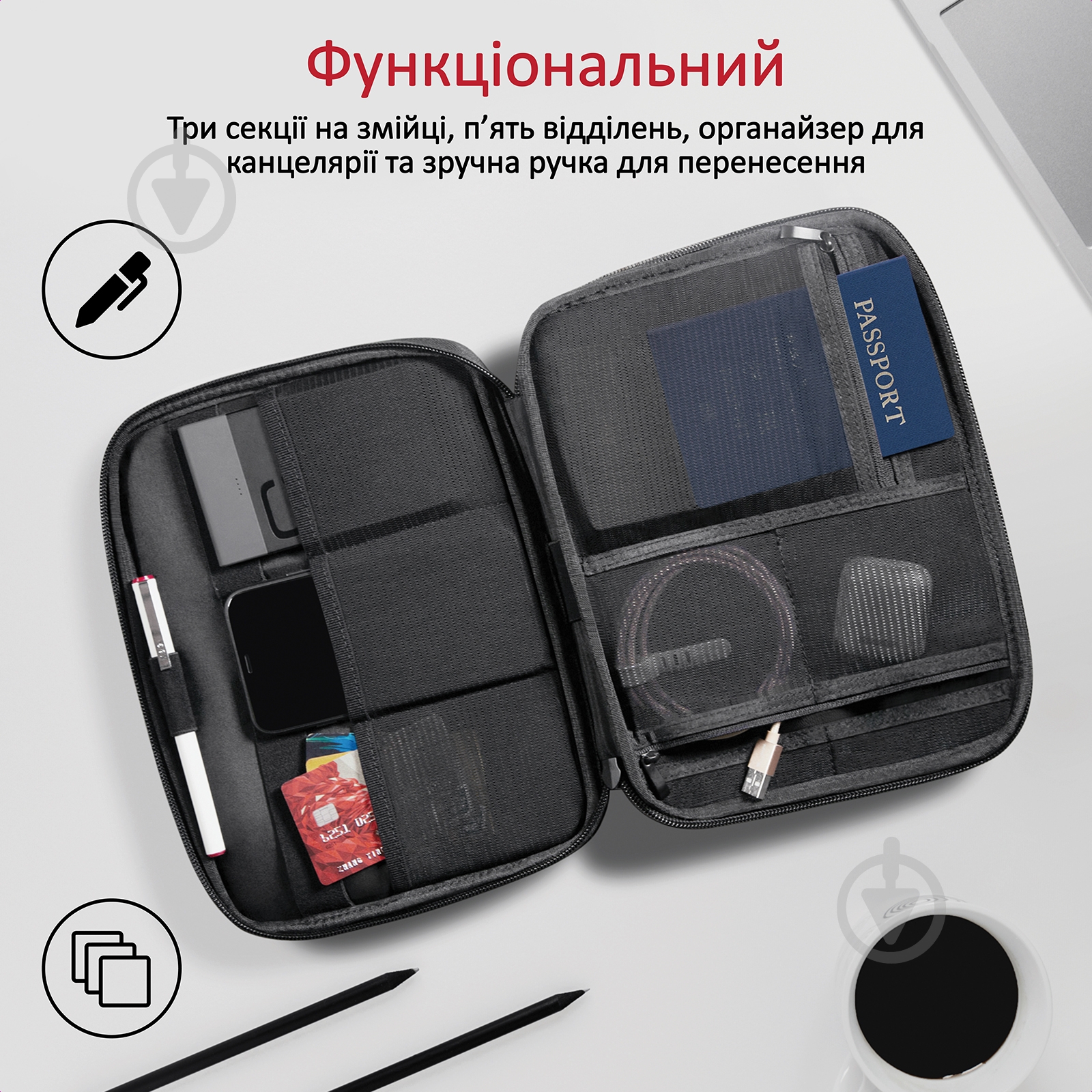 Сумка для планшета Promate PadMate black (padmate.black) PadMate 10” (padmate.black) - фото 2