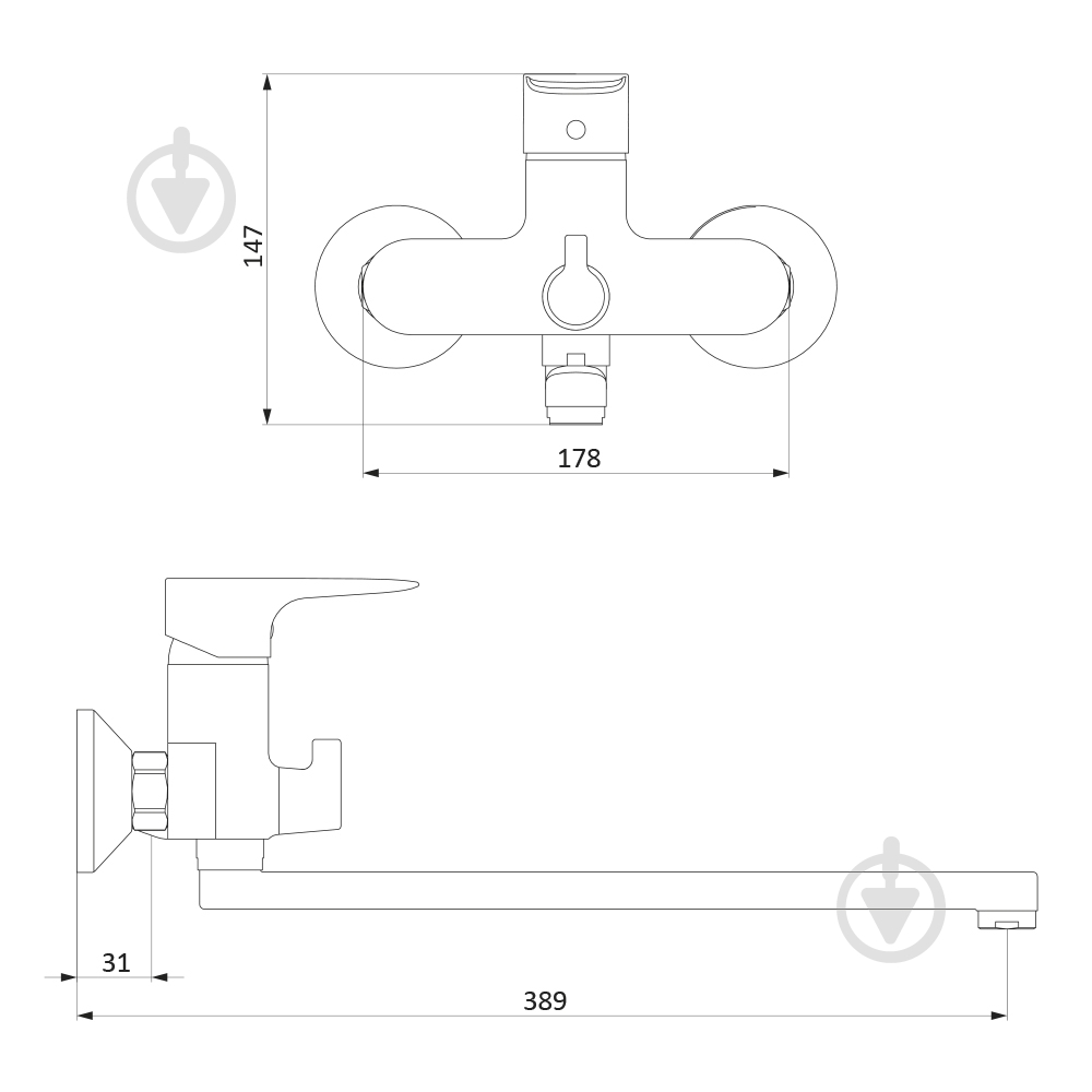 Смеситель для ванны Damixa Origin Evo 2 789500000 - фото 3