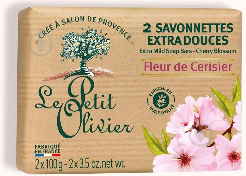 Мыло Le Petit Olivier Вишня 100 г 2 шт./уп. - фото 1